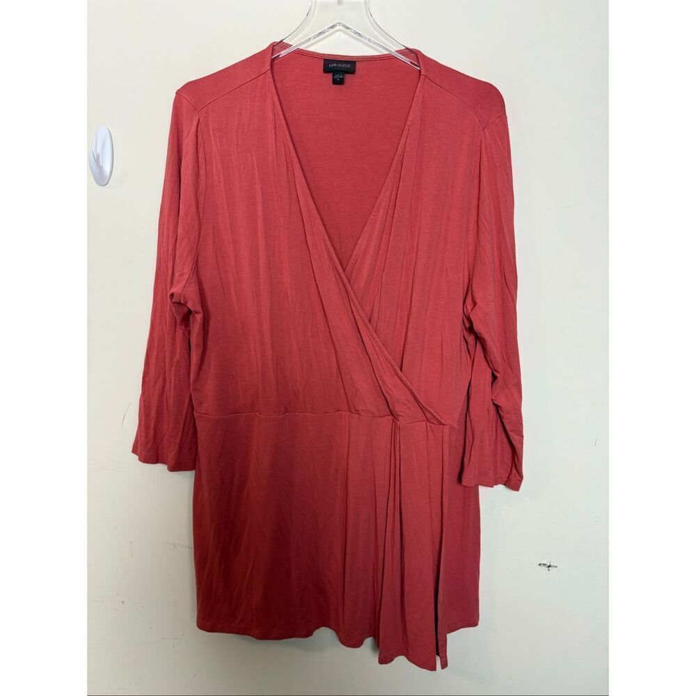J.Jill Wearever Collection Terracotta Wrap Tunic Top Size XL Draped Jersey Blous